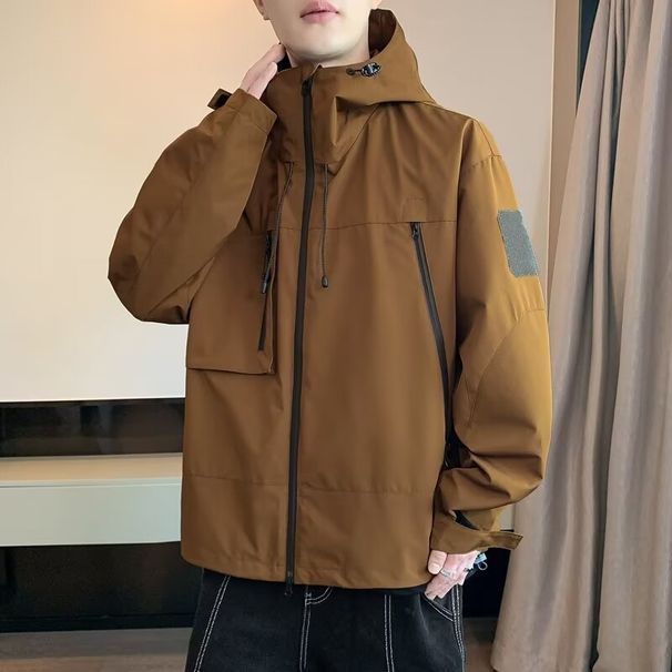 New spring and autumn loose jacket for men's casual loose and high-end sense, hooded workwear jacket_viptrois.com