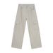 EF JEANS | 2024 New Vintage Simple Large Pocket Color Semi-elastic Waist Overalls Light Grey Jeans_viptrois.com
