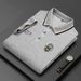 Men's Clothing Short Sleeved T Shirt With Embroidery And Lapel For Dads, Breathable Summer Business Casual_viptrois.com