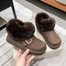 SHLIANG Suede Buckle Decor Ankle Boots Women Winter Warm Thicken Plush Snow Boots Woman Thick Sole Non Slip Platform Cotton Boots X0058_viptrois.com