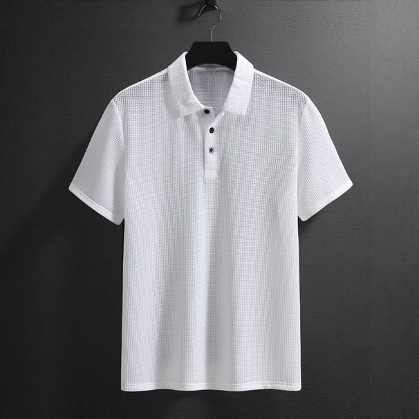 Men's Clothing Summer Short Sleeved T Shirt Polo Shirt Lapel Button Fashion Casual T Shirt_viptrois.com
