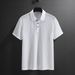 Men's Clothing Summer Short Sleeved T Shirt Polo Shirt Lapel Button Fashion Casual T Shirt_viptrois.com