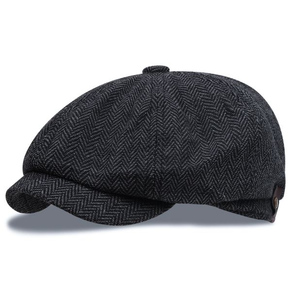 Painter Men Ins Octagonal Autumn Spring Woolen Beret Hat_viptrois.com