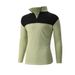 Men's Long Sleeve Half-Zip Sweatshirt - Color Block Stand Collar Casual Top For Spring & Autumn (Black/White/Light Green_viptrois.com