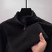 Men's Clothing Half Zipper Sweatshirt Men's Fleece Half-Zip Sweatshirt Winter Warm Thickened Stand Collar Pullover Soft Touch Thermal Top_viptrois.com