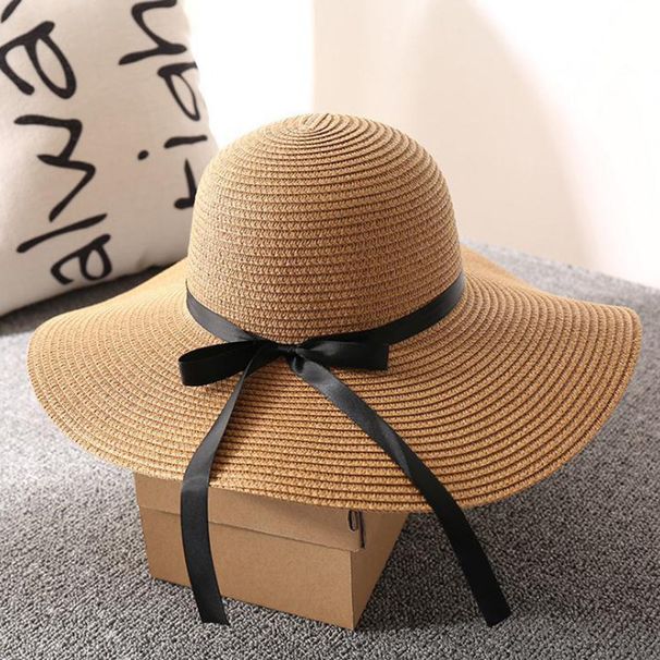 Internet celebrity Vacation seaside big brimmed straw women's summer beach small and fresh foldable hat, sun hat_viptrois.com