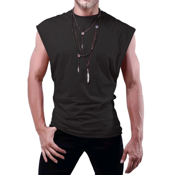 Men's Sleeveless T-Shirt Summer Athletic Tank Top_viptrois.com