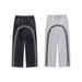 Men's Clothing Men's Youth Street Fashion Sports Wind Wash Batik Ribbon Zipper Trousers Vibe Wide Leg Sweatpants Men_viptrois.com