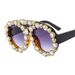 Fashion Double Beam One Piece Large Frame Contrast Color Oval Luxury Emerald Ins Net Red European And American Catwalk Personality Sun_viptrois.com