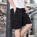 Men's Summer Washed Cotton Cargo Shorts Casual Loose Five Point Breathable Pure Cotton Pants_viptrois.com