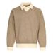 2025 Autumn Men's Clothing Simple Korean Old Money Style Knitted Polo Collar Sweater Two-Piece Base Shirt_viptrois.com