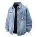 Men's Clothing Printed Denim Jacket Men's Autumn New Foreign Trade Loose Letter Long Sleeved Top Trendy Casual Men's Jacket_viptrois.com