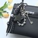 Love Five Pointed Star Mirror Beaded Keychain Bag Accessories Mobile Phone Chain Pendant Ornaments_viptrois.com