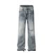 Men's Clothing High Street Washed Loose Wide Leg Large Hole Silhouette Flared Stacked Jeans Jeans_viptrois.com
