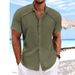 Men's Clothing New Shirt Hawaiian Casual Short Sleeved Solid Color Large Size Shirt Style Summer Beach Solid Color Men's Shirt_viptrois.com