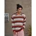 Monochrome Man- Autumn Winter New Long Sleeve Knitwear Men's Retro Striped Contrast Color POLO Shirt Turn-Down Collar Business Trendy_viptrois.com