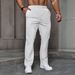 Men's Clothing Four Seasons New Leisure Jacquard Drawstring Loose Leisure Solid Color Pocket Sports Trousers Men_viptrois.com