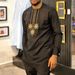 Men's Embroidered Shirt and Solid Drawstring Pants 2 Piece Suit Set_viptrois.com