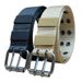 Canvas Men And Women Trendy Double Pin Buckle Punk Belt Casual Cargo Pants Waistband_viptrois.com