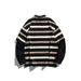 Nanxia Disguise 2024 Spring New Japanese Style Outdoor Striped Two-Piece Round Neck Top Trendy Patchwork Sweatshirt_viptrois.com