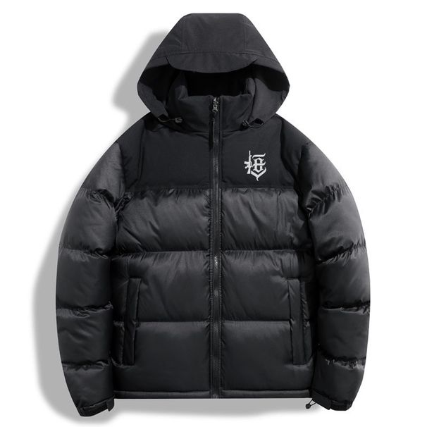 Men's Clothing Winter New Hooded Cotton Padded Jacket Couple Style Windproof Thick Warm Machine Gun Letter Loose Cotton Jacket_viptrois.com