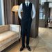 Men's Two-Button Slim Fit Suit Set – Business Formal & Wedding Blazer With Notch Lapel & Center Vent (Navy/Black/Gray, Optional Vest)_viptrois.com
