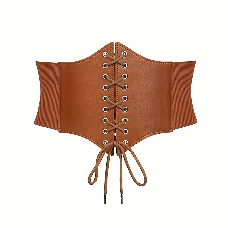 Women's Belts fashion women's lace-up loose tight corset waistband ladies dress elastic waistband wide_viptrois.com