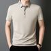 Ice Silk Short Sleeved For Men In Summer, Business Leisure, Elastic And Breathable Polo Shirt Top_viptrois.com