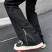 Loom Retro Jeans For Men, European And American High Street Vibe Style, Black Stretch Loose Straight Casual Pants_viptrois.com