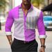 Men's Clothing Men's Casual Contrast Color Long Sleeved Shirt Shirt Fashion Business_viptrois.com