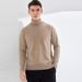 Pure Autumn Winter High Neck Men 100% Solid Color Wool Base Shirt Loose Fit Plus Size Thickened Casual Knitted Sweater_viptrois.com