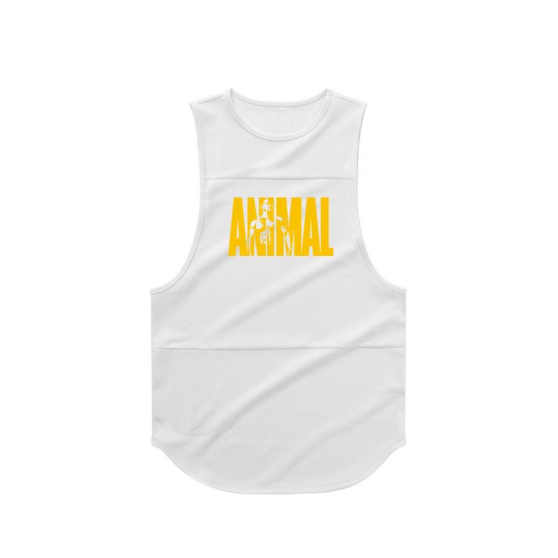 Summer Muscle Bodybuilding Quick Drying Vest Men's Sleeveless T-Shirt Crew Neck Fitness Training Suit Running Sports Bottom Shirt_viptrois.com