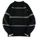 Men's Clothing Sweater Knitted Sweater Loose Trend Casual Knit Sweater Japanese Style Striped Crewneck Pullover Lightweight Loose Fit Long Sleeve_viptrois.com