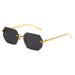 Polygonal Frameless Sunglasses - Metal Trim UV Protection Shades With Modern Geometric Design_viptrois.com
