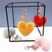 Bag Charm Tassel Peach Heart Keychain Cute Bag Pendant Heart Shaped Plush Car Key Chain Ring Pendant Creative Small Gift_viptrois.com