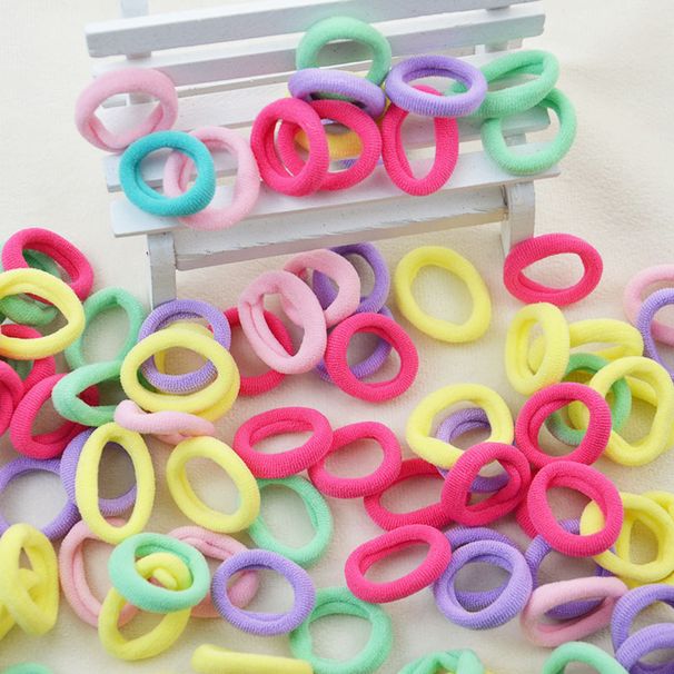 Children's Accessories Disposable Girls Hair Small Hair Ring Rubber Band High Elastic Candy Color Small Seamless Towel Ring Hair Ring_viptrois.com