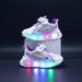 Spring And Autumn New 2025 Children's Sports Shoes Net Beaded LED Luminous Children's Shoes 1 6 Years Old Girls Sports Shoes Casual Shoes_viptrois.com