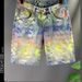 Men's Clothing Retro Distressed Patchwork Elastic Slim Fit Denim Shorts Men's Trendy Brand Embroidery Loose Straight Shorts_viptrois.com