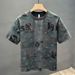 Trendy Niche Rendering Personalized Pattern T-shirt Summer New Trend Design Round Neck Men's Top Short Sleeve_viptrois.com
