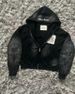 Men's Clothing Printed Hooded Zip-Up Sweatshirt Cropped Casual Jacket With Pockets, Loose Fit Streetwear Lightweight Polyester (XS-XXXXL, Black )_viptrois.com