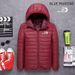 Men's Clothing Autumn And Winter Men's Short Light Cotton Coat Sports Letter Thickened Middle Aged And Young Winter Coat_viptrois.com