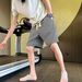 Men's Summer Thin Printed Houndstooth Casual High Street Loose Straight Leg Five Point Pants Short_viptrois.com