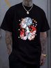 Kitsune Fox Japanese Nine Tailed Fox Cherry Blossom Flowers T-Shirt Size S-2XL Breathable Streetwear Casual Fashion Homme Stretched Unisex Soft_viptrois.com