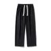 Men's Clothing Textured Casual Pants Men Autumn And Winter Style Curved Sweatpants Split Pleated Design Drape Loose Trousers_viptrois.com