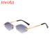 New Frameless Diamond Shaped Sunglasses With Leopard Head Decoration, Cross Border Simple Female High End Sunshade Sunglasses T1248_viptrois.com