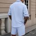 Men's Casual Loose Short Sleeved Shirt Shorts Men's Summer Suit_viptrois.com