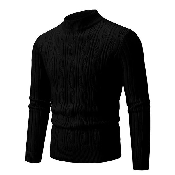 Trendy Oversized Sweater For Men - Vintage Cable Knit Design Pullover | Soft Polyester Blend | Machine Washable | Sizes (White/Black/Red/Khaki/Blue)_viptrois.com