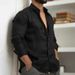 Men's Pure Color Linen-Look Shirt Long Sleeve Relaxed Fit Breathable Daily Shirt Soft Textured Fabric For Street Style & Outdoor Wear, Sizes Xs To 6xl_viptrois.com