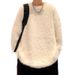 Long Velvet Pullover Knitted Sweater New Long Sleeved Round Neck Sweater Solid Color Sweater_viptrois.com