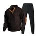 Men's Clothing Autumn Casual Stand-Up Collar Corduroy Sweatshirt & Pants Set - Soft Cotton Blend, Stylish & Comfortable, Multiple Colors Available_viptrois.com